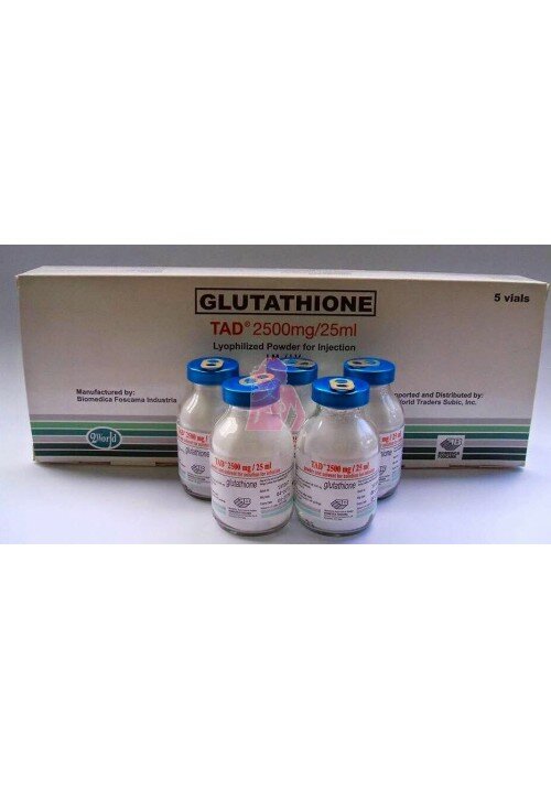 Tad Glutathione 2500mg 5 Jumbo vials