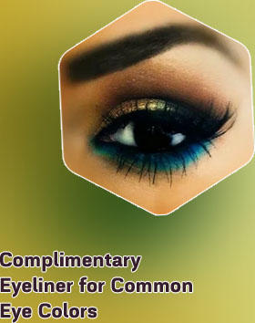 Blue eyeliner on hazel eyes